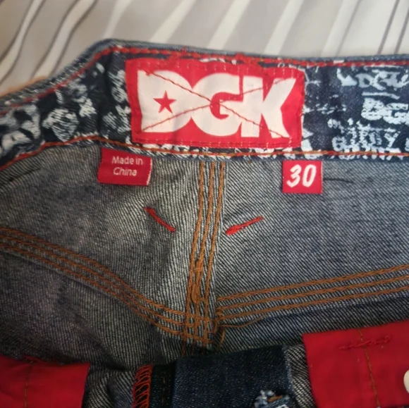 DGK Dark Blue Jean Shorts with Logo - Picture 3 of 5
